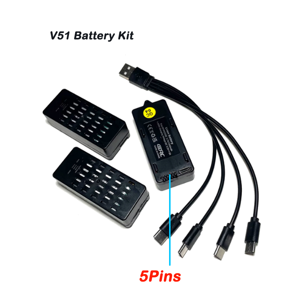 3PCS 4D-V51 Battery 3.7V 1300m - огляд і ціна Drone Racing Charger